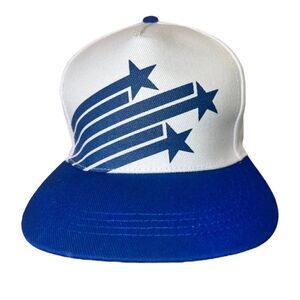 Unbranded Vintage 90's Shooting Stars Snapback Adjustable White / Blue New
